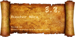 Buschor Nóra névjegykártya